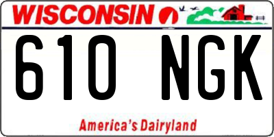 WI license plate 610NGK