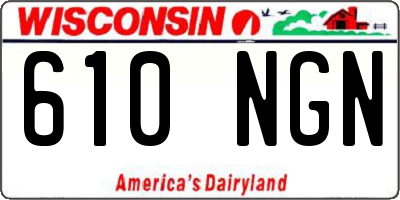 WI license plate 610NGN