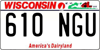 WI license plate 610NGU