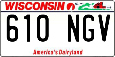WI license plate 610NGV