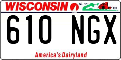 WI license plate 610NGX