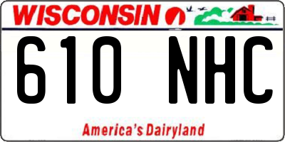 WI license plate 610NHC