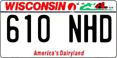 WI license plate 610NHD