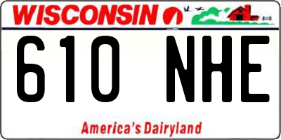 WI license plate 610NHE