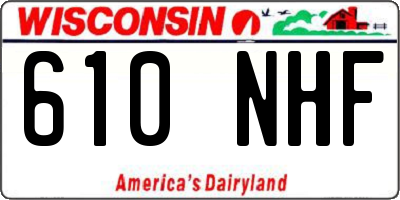 WI license plate 610NHF