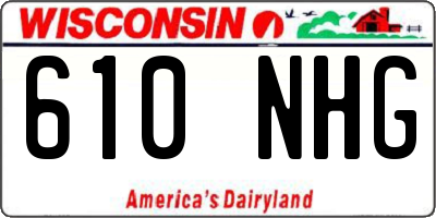 WI license plate 610NHG