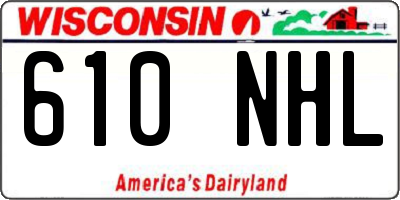 WI license plate 610NHL