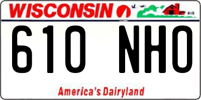 WI license plate 610NHO