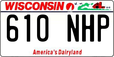 WI license plate 610NHP
