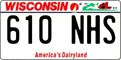 WI license plate 610NHS