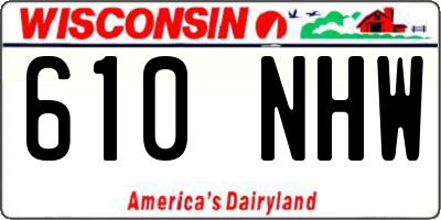 WI license plate 610NHW