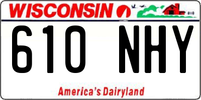 WI license plate 610NHY