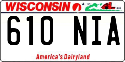 WI license plate 610NIA