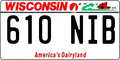 WI license plate 610NIB