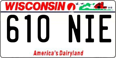 WI license plate 610NIE