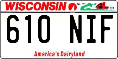 WI license plate 610NIF