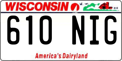 WI license plate 610NIG
