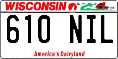 WI license plate 610NIL