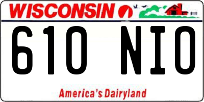WI license plate 610NIO