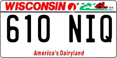 WI license plate 610NIQ