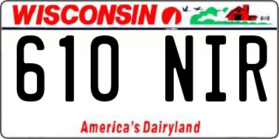 WI license plate 610NIR
