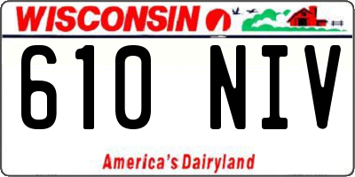 WI license plate 610NIV