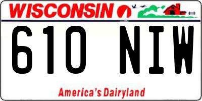 WI license plate 610NIW