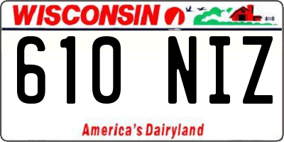 WI license plate 610NIZ