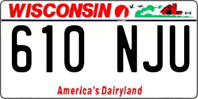 WI license plate 610NJU