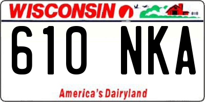 WI license plate 610NKA