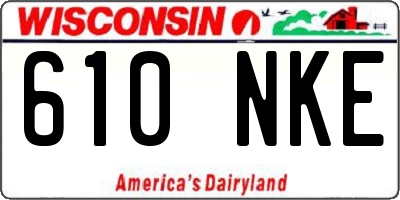 WI license plate 610NKE