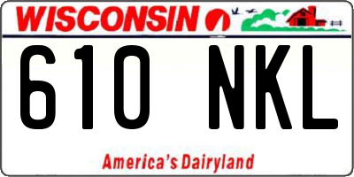 WI license plate 610NKL