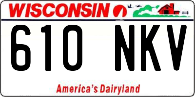WI license plate 610NKV