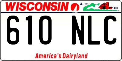 WI license plate 610NLC