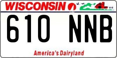 WI license plate 610NNB