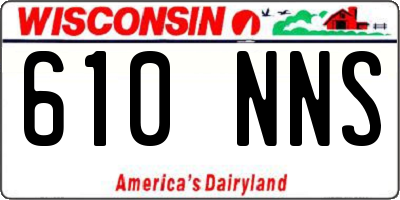 WI license plate 610NNS