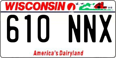 WI license plate 610NNX