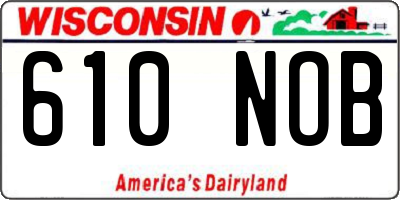 WI license plate 610NOB