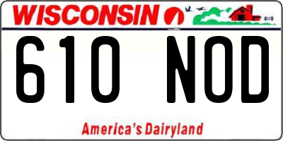 WI license plate 610NOD