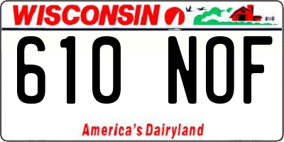 WI license plate 610NOF