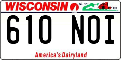 WI license plate 610NOI