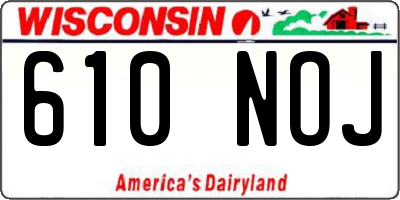 WI license plate 610NOJ