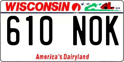 WI license plate 610NOK