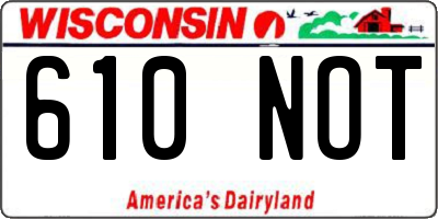 WI license plate 610NOT