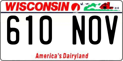 WI license plate 610NOV