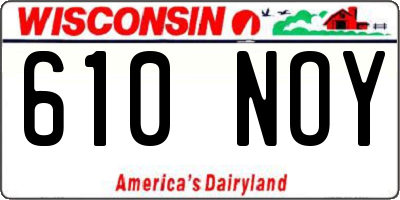 WI license plate 610NOY