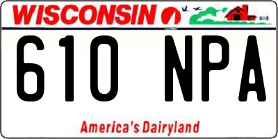 WI license plate 610NPA