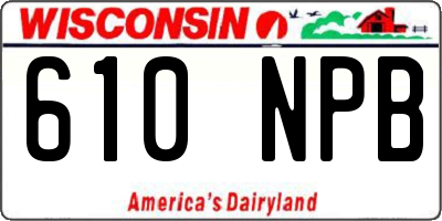 WI license plate 610NPB
