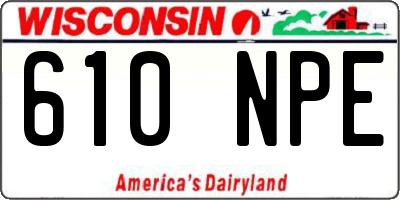 WI license plate 610NPE