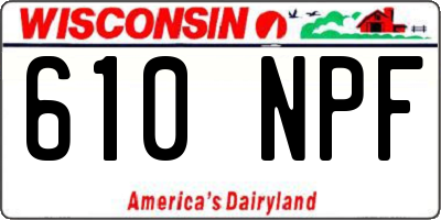 WI license plate 610NPF